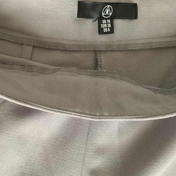 Missguided petite, grey wide leg pants with side tie - Picture 4 of 4